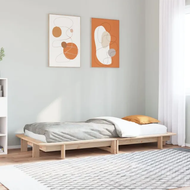 vidaXL Bedframe zonder matras massief grenenhout 100x200 cm bruin