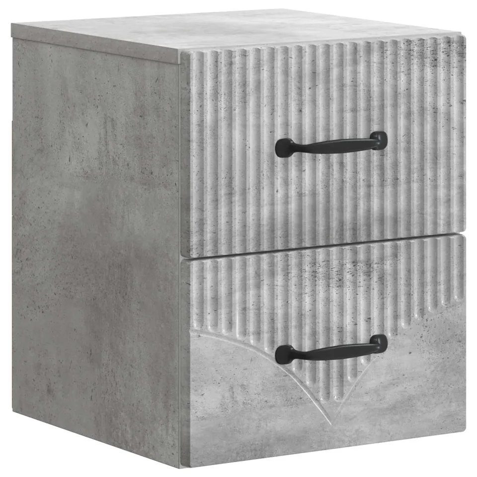 vidaXL Wandbeugel Bedkast Betongrijs 34,5 x 33 x 40 cm Bewerkt hout grijs, foto 3