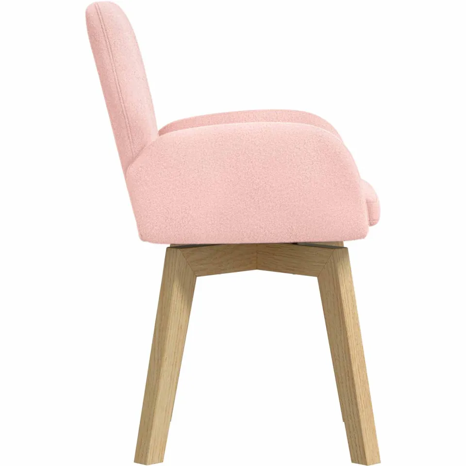 vidaXL Draai Eetstoelen 2 st Bouclé Roze 54 x 58 x 87 cm, foto 4
