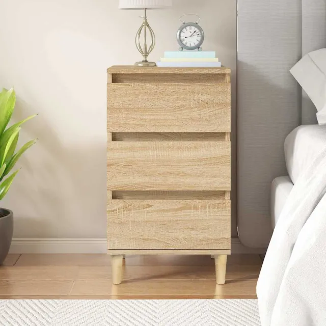 vidaXL Nachtkastje 40x35x70 cm bewerkt hout sonoma eikenkleurig, foto 2