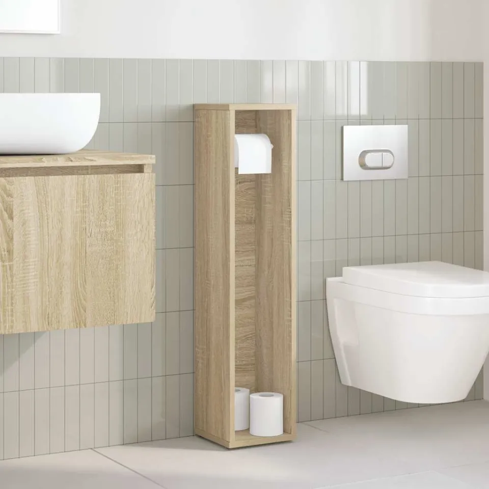vidaXL Badkamerkast met rolhouder 20,5x20x90 cm sonoma eikenkleurig, foto 2