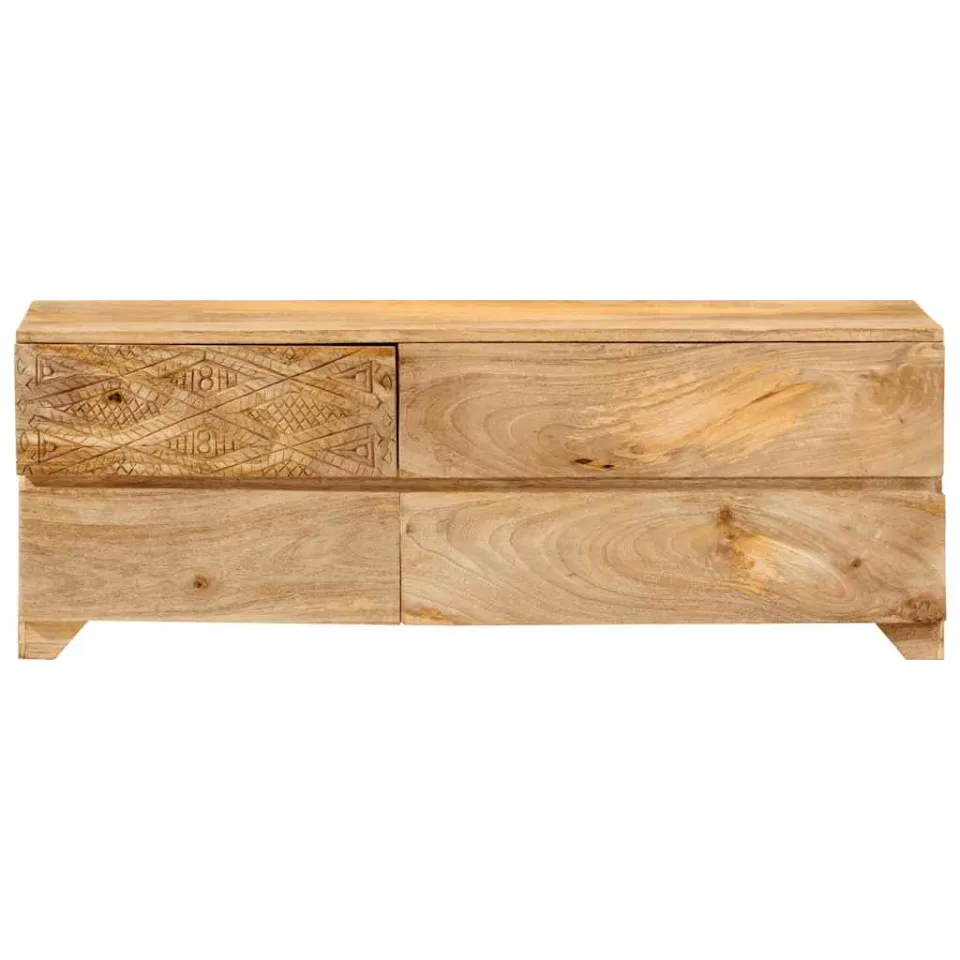 vidaXL Tv-meubel 110x30x40 cm massief mangohout bruin, foto 3