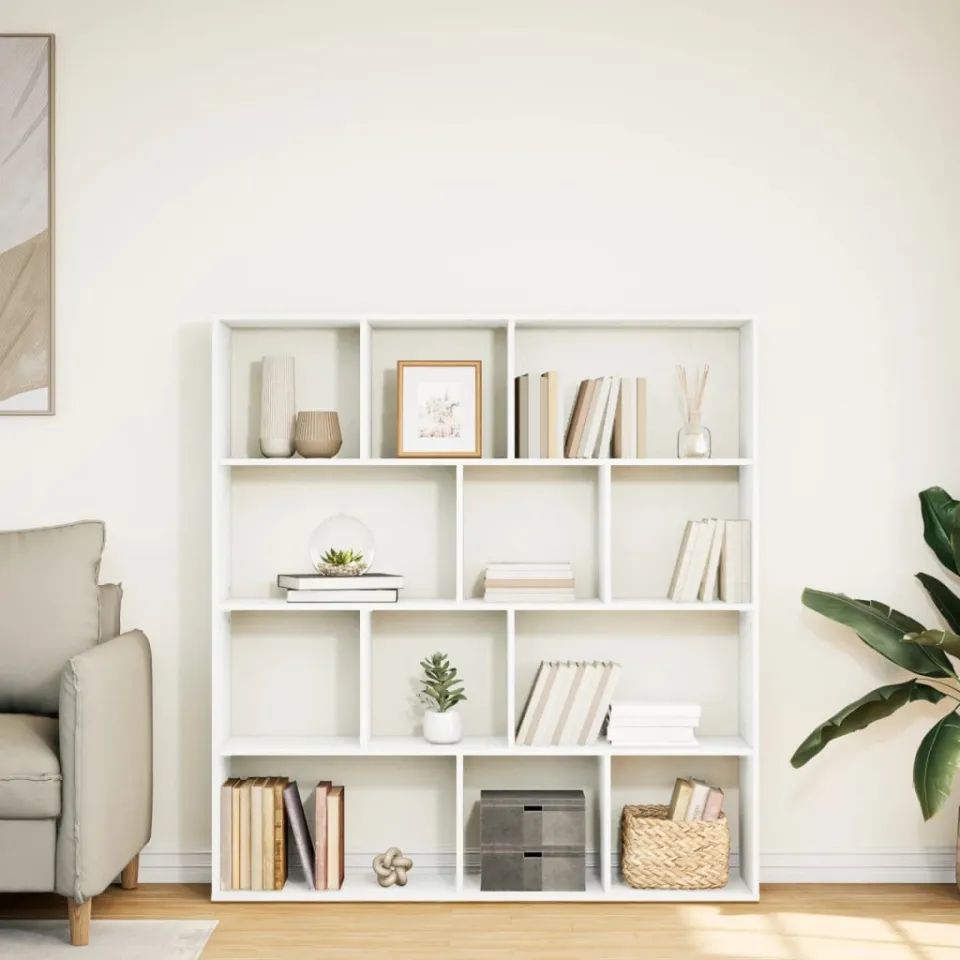 vidaXL Boekenkast 132x29x141,5 cm bewerkt hout wit, foto 4