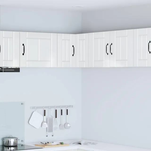 vidaXL Wandhoekkast LUCCA Hoogglans Wit 57 x 57 x 40 cm Bewerkt hout