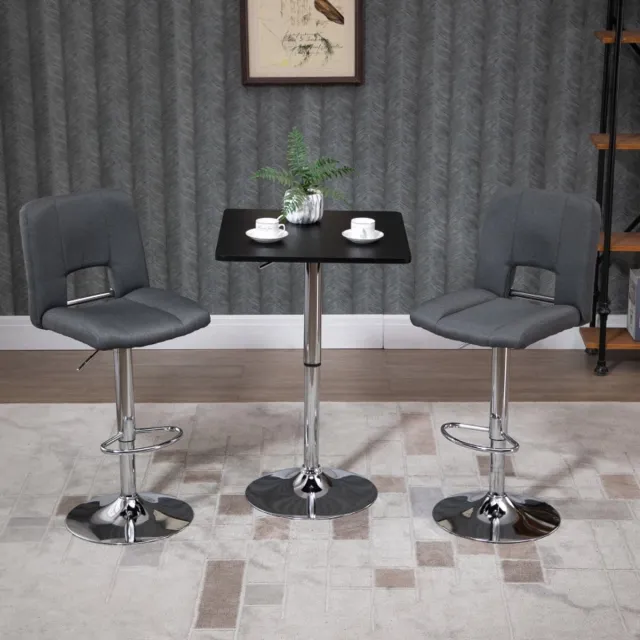 Zubaliya Bartafel Verstelbaar - Hoge Bartafel Draaibaar - Bistrotabel Met Metalen Basis - Zwart Zilver - 60x60 cm - In Hoogte Verstelbaar En 360° Draaibaar Zwart / Zilver