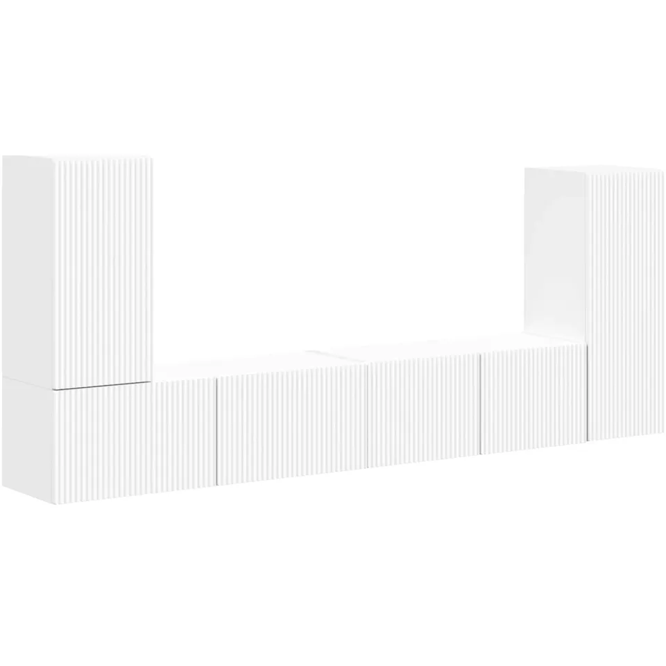 vidaXL Tv-meubelset 4 st Wit Bewerkt hout, foto 3