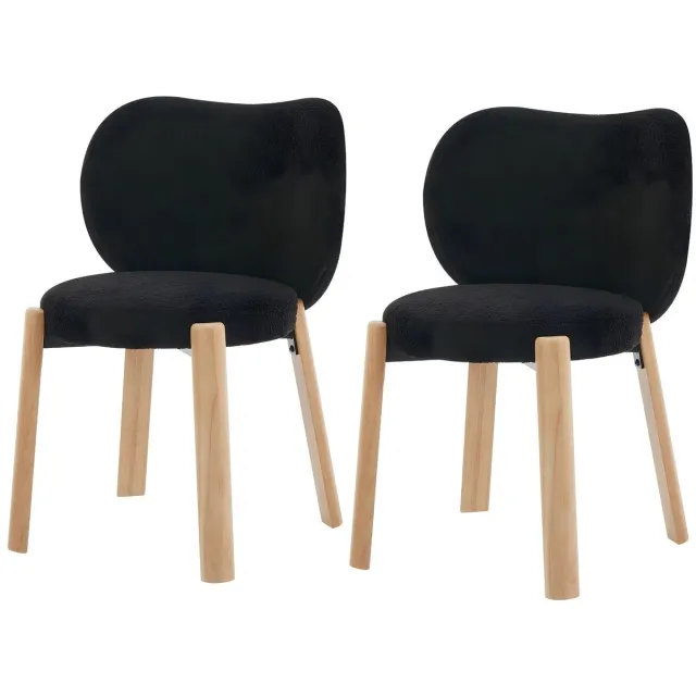 Happiq Fauteuil Set - Hout en Metaal - voor woonkamer en slaapkamer - Zwart Black