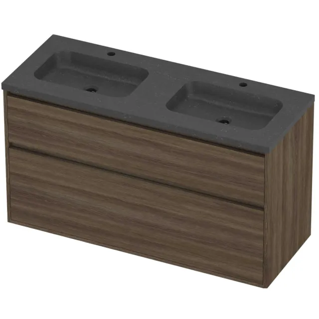 Proline Rollo Badmeubelset Hardsteen Elegant 2 Laden 120x46x67 cm Blue Stone Vital Oak Eiken