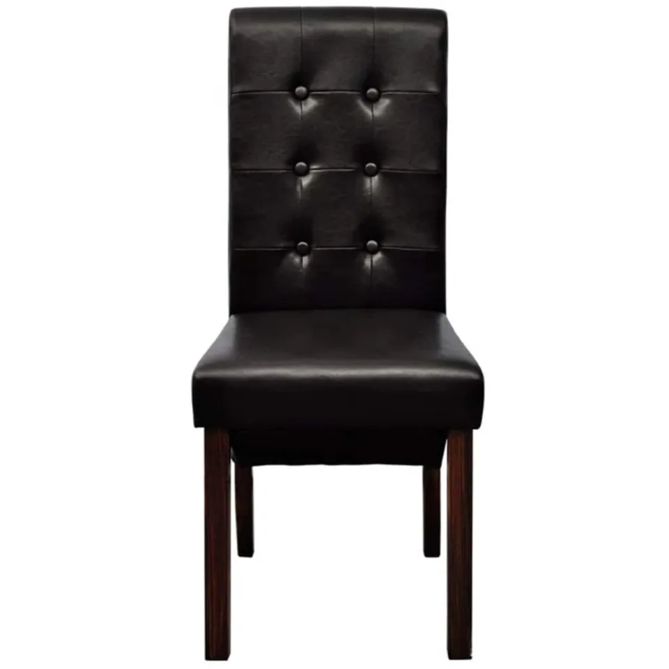 vidaXL Eetkamerstoelen 2 st kunstleer bruin