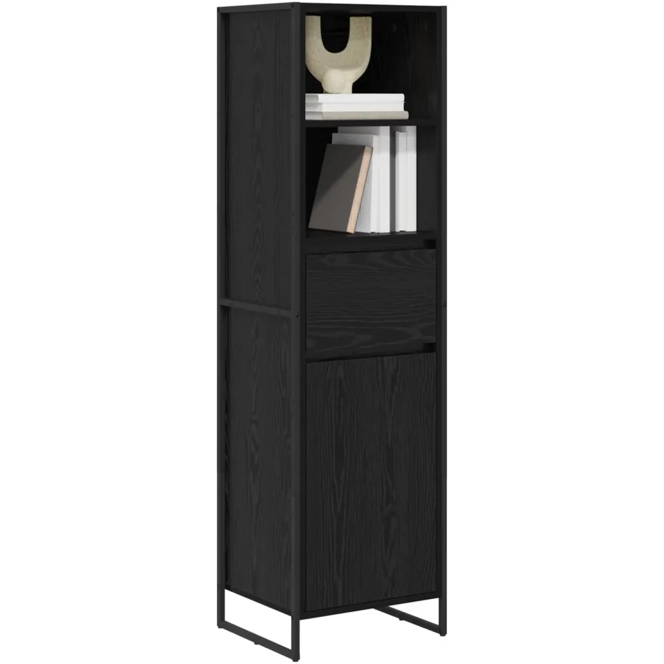 vidaXL Boekenkast Zwart Eiken 43 x 36 x 150.5 cm Bewerkt hout
