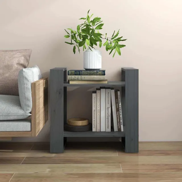 vidaXL Boekenkast/kamerscherm 60x35x57 cm massief grenenhout grijs, foto 2