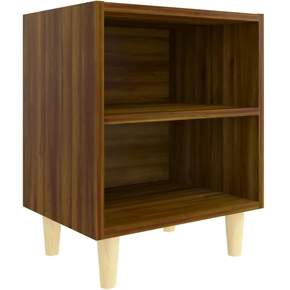 vidaXL Nachtkastje met houten poten 40x30x50 cm bruin eikenkleur, foto 3