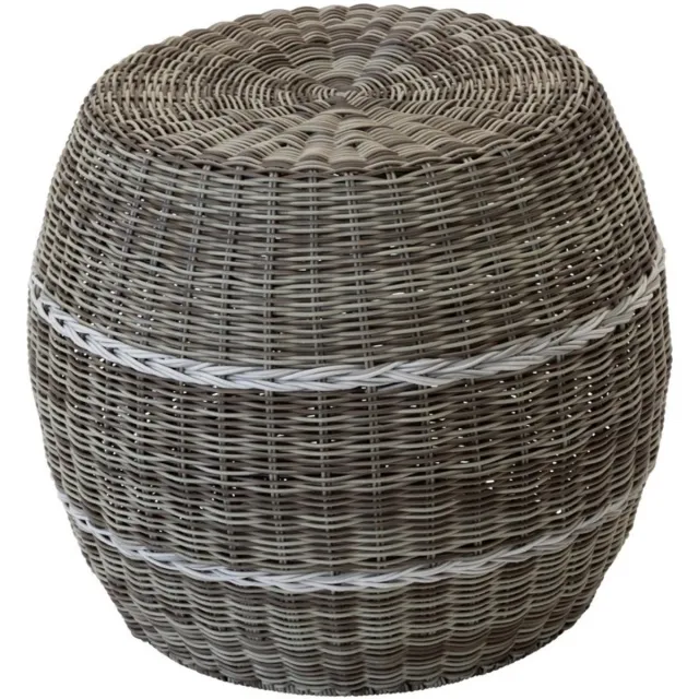 LES Laos poef wicker ø46x40cm - beige