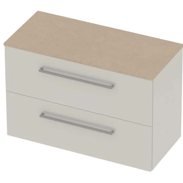 Basic-Line Deck 46 Badmeubelset Voor Grepen 100x46x66 cm Ice White Sand Stone Beige