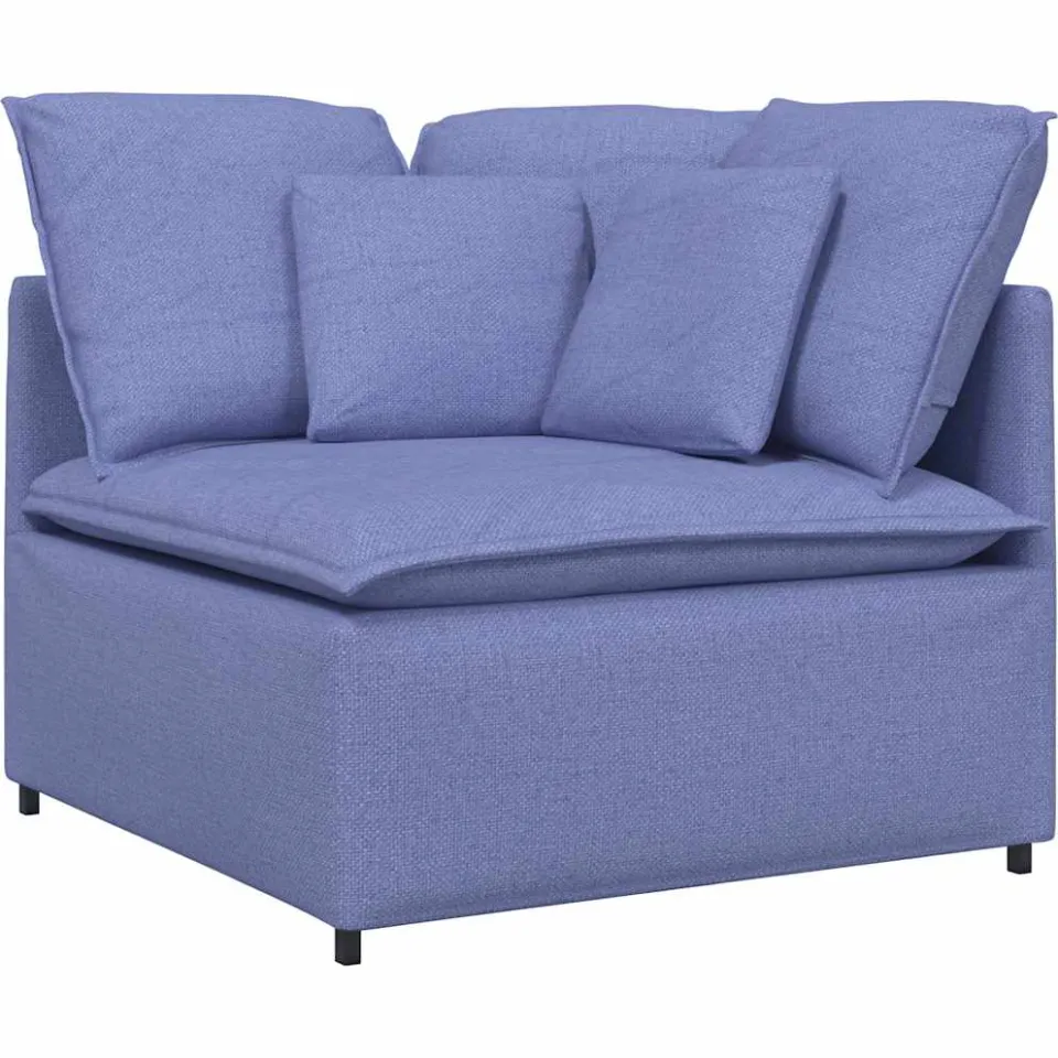 vidaXL Modulaire hoekmodule bank met kussens 100 cm spijkerblauw blauw, foto 3