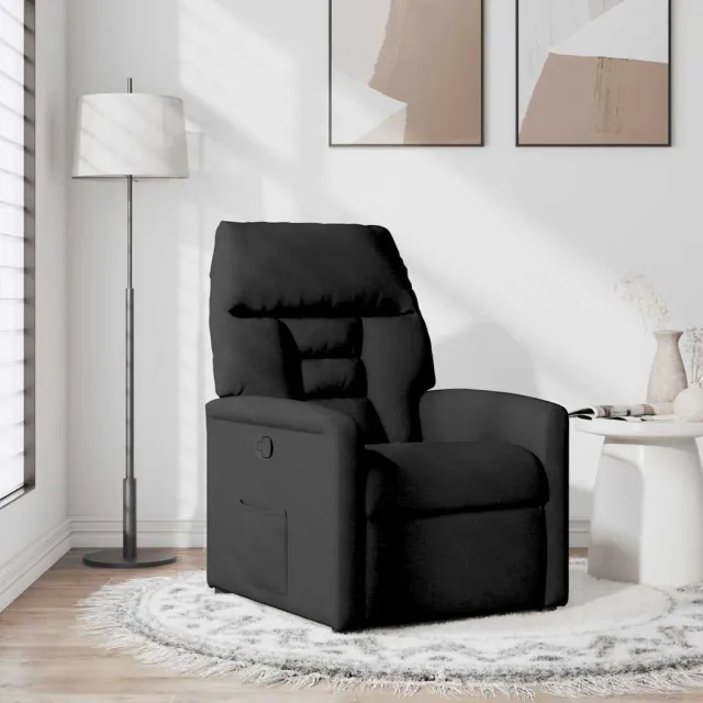 vidaXL Fauteuil verstelbaar stof zwart