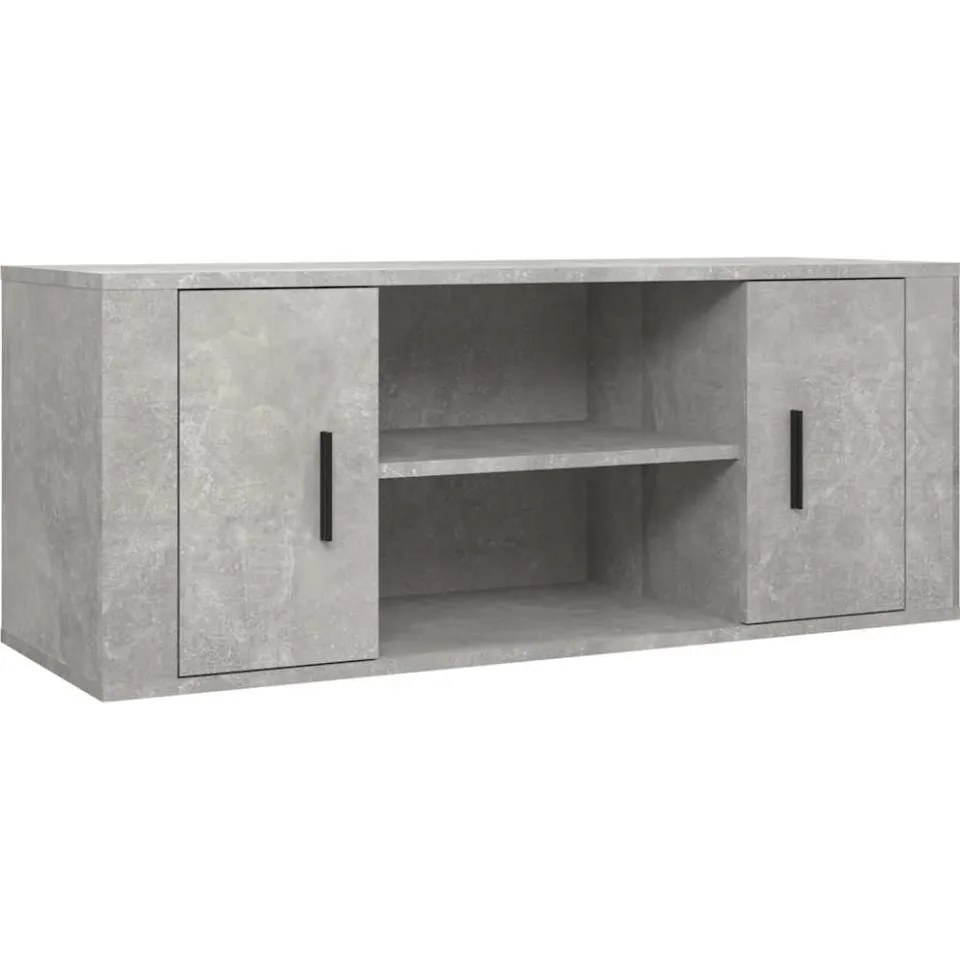vidaXL Tv-meubel 100x35x40 cm bewerkt hout betongrijs grijs, foto 3