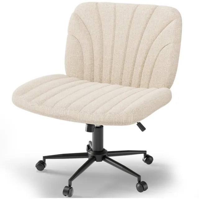 Arvioo ‑bureaustoel‑draaistoel‑beige‑kruisbenen‑zitten‑verstelbaar‑thuisbureau