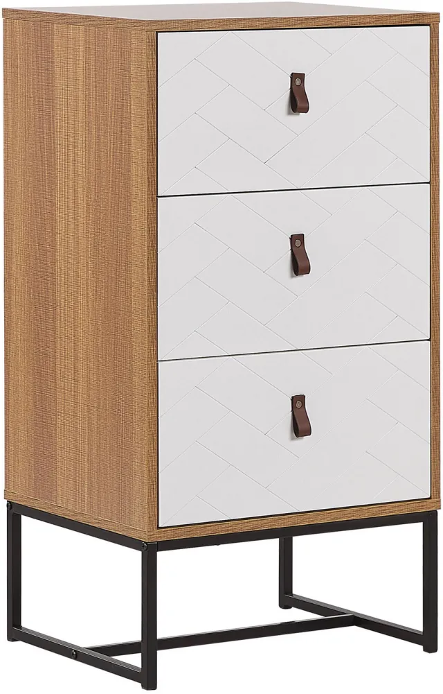 Beliani NUEVA - Commode - Lichte houtkleur - MDF Wit