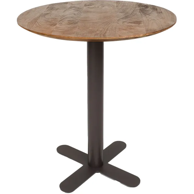 Home67 Horeca Eettafel Kruispoot - Mangohout - Rond ø70 cm Bruin