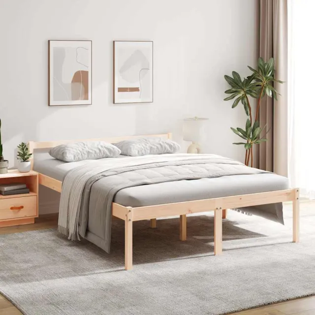 vidaXL Seniorenbed massief grenenhout 160x200 cm Bruin
