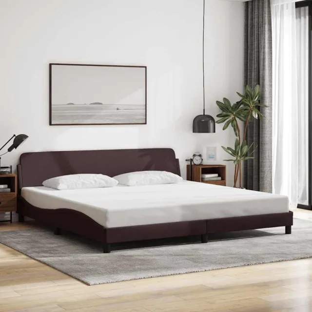vidaXL Bedframe "Dover" stof donkerbruin 200x200 cm