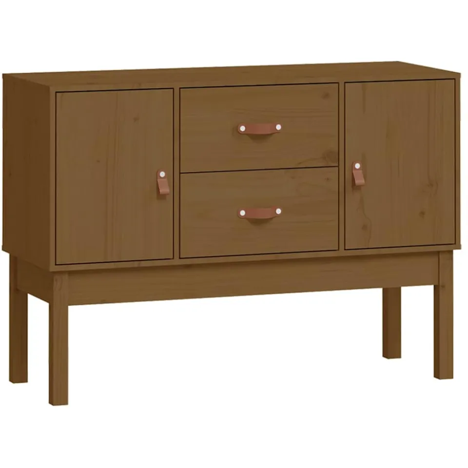 vidaXL Dressoir 110x40x78 cm massief grenenhout honingbruin