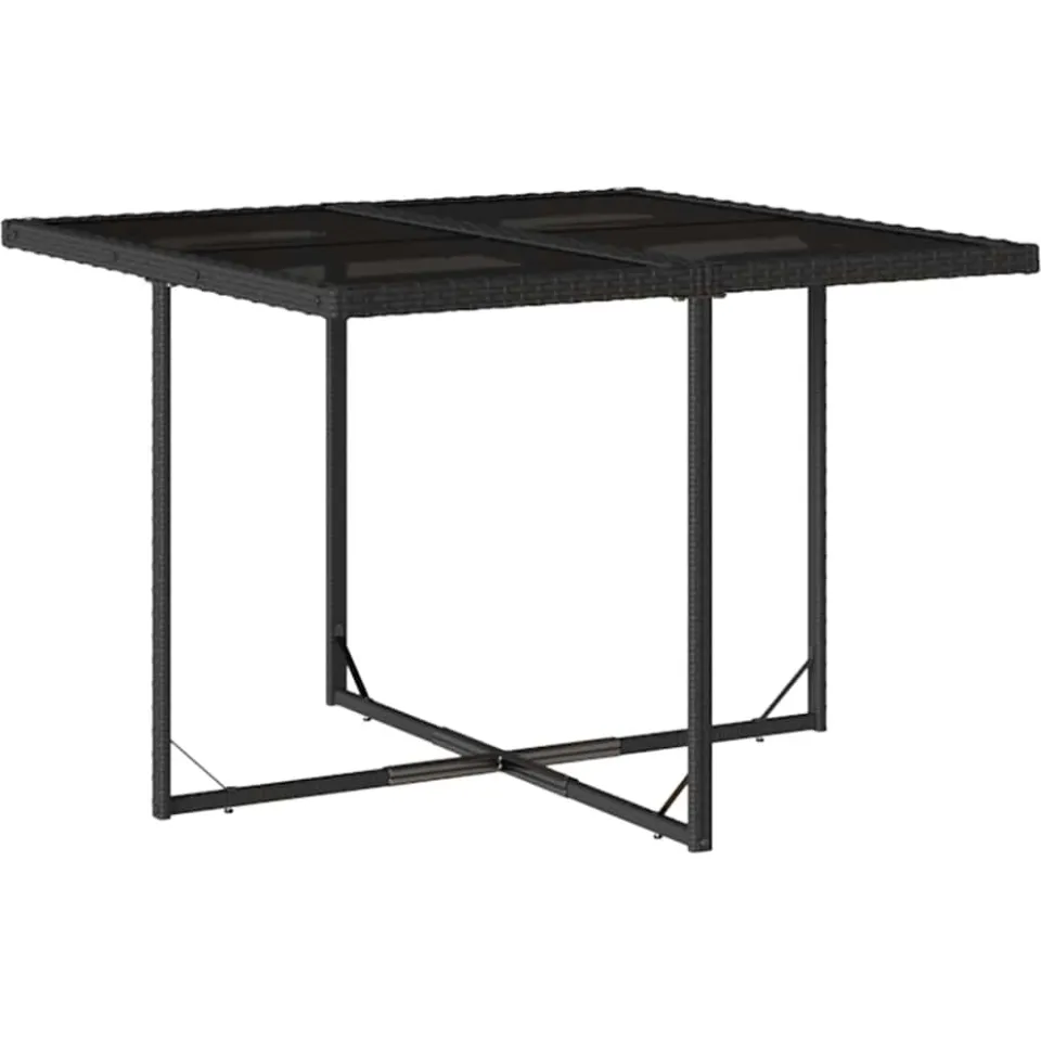 vidaXL 9-delige Tuinset poly rattan zwart