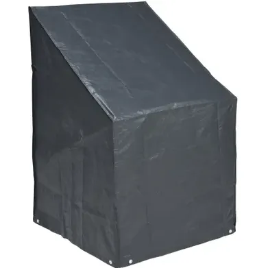 Nature Beschermhoes Voor Gestapelde Stoelen Pe 100 G/m² Antraciet 110x68x68cm Zwart