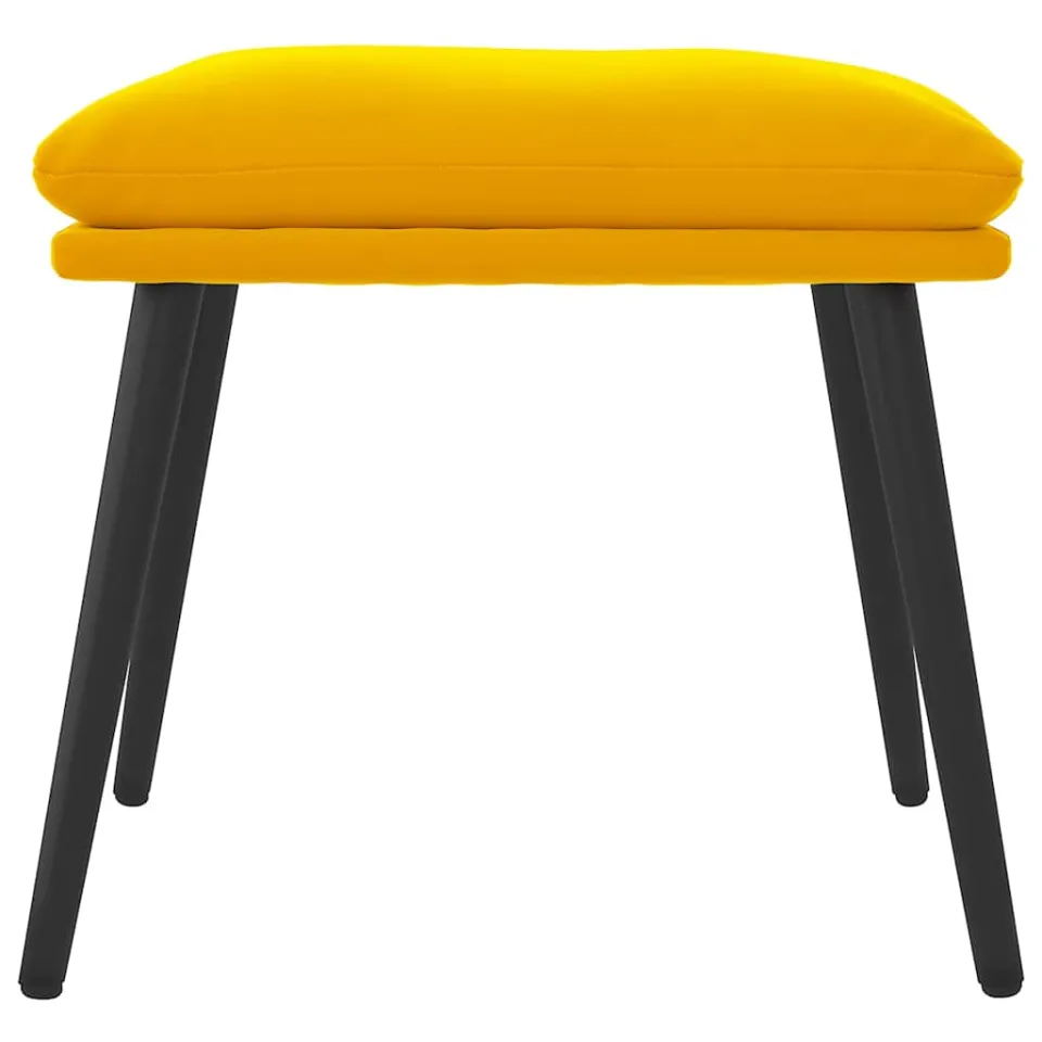 vidaXL Voetenbank 45x29,5x35 cm fluweel mosterdgeel
