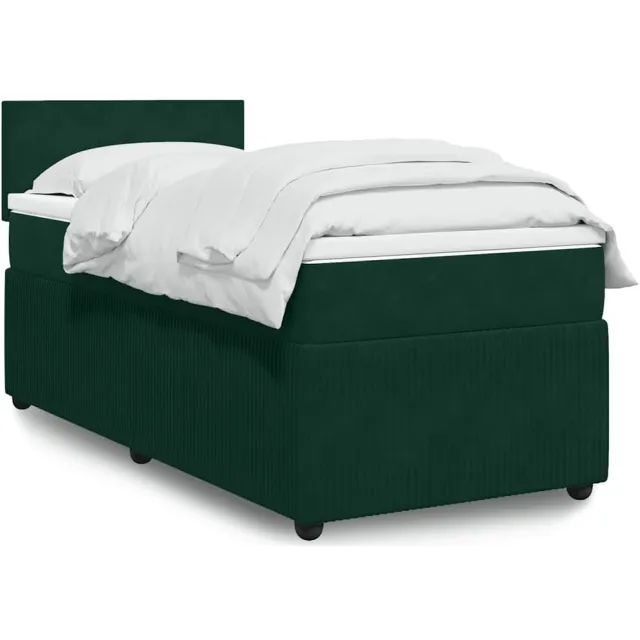 vidaXL Boxspring met matras fluweel donkergroen 80x200 cm groen