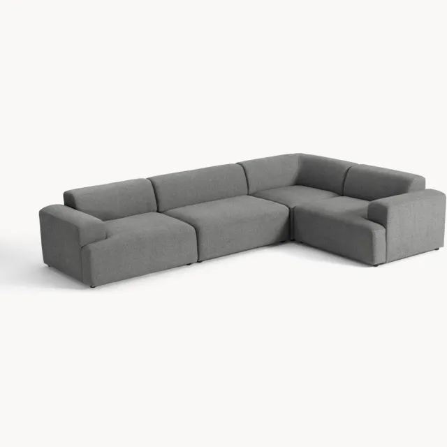 Westwing Collection Grote hoekbank Melva (4-zits) Grijs