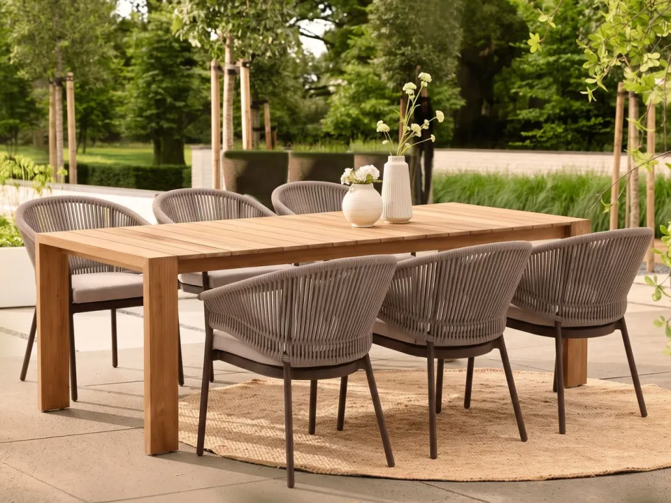 Suns Erice dining tuintafel 240x100x76,5cm bruin, foto 3