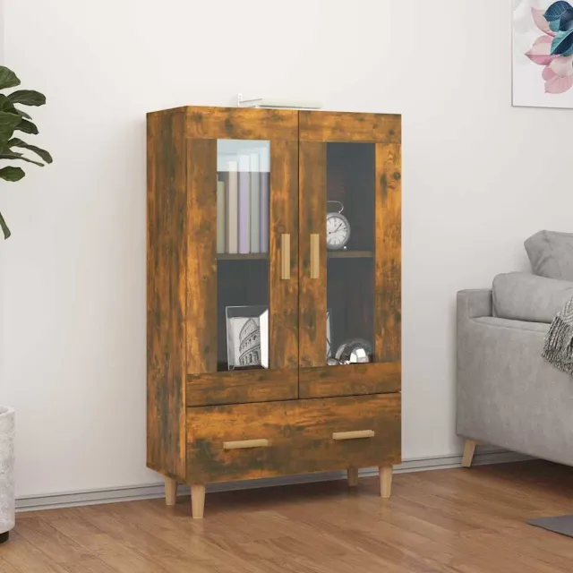 vidaXL Hoge kast 70x31x115 cm bewerkt hout gerookt eikenkleurig Bruin