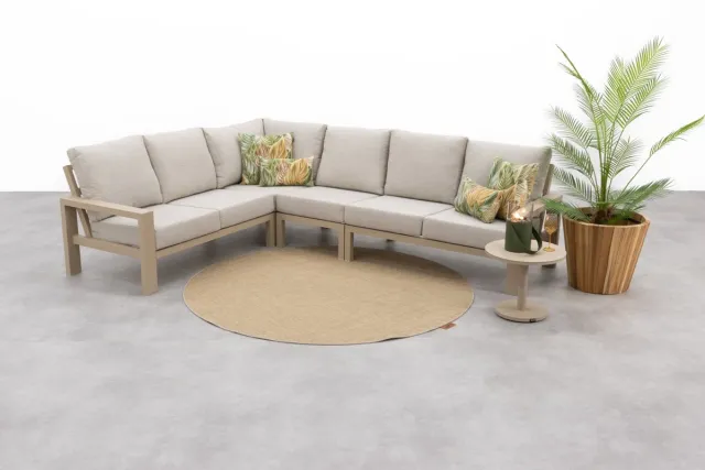 Van der Garde Tuinmeubelen Verano lounge hoekbank (4-delig) - Latte Zand/Beige/Latte