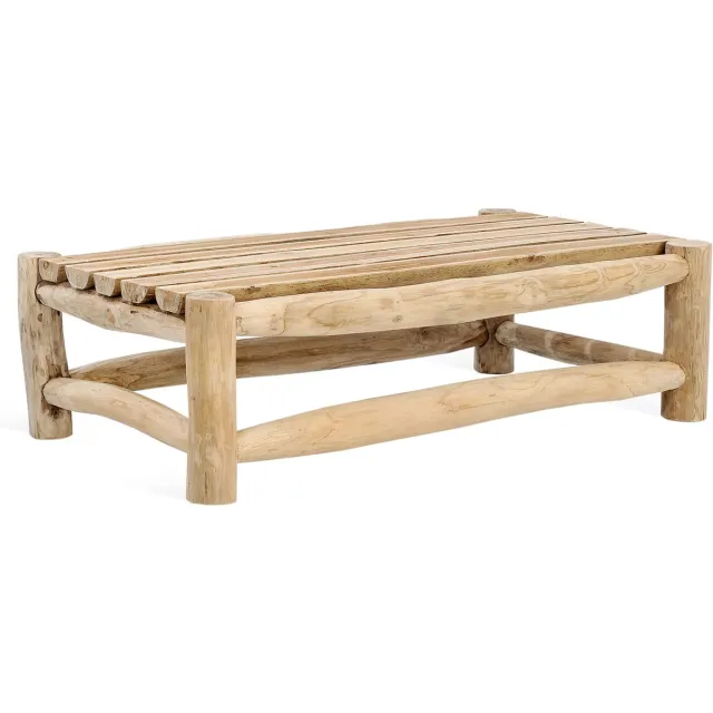 Benoa Barney Salontafel - Teak Hout - Tuinmeubelen - 120x70x35cm - Zonder Glas Naturel