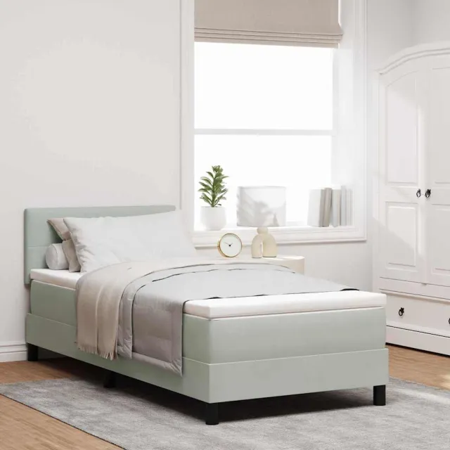 vidaXL LED Box Spring Bed Lichtgrijs 80 x 200 cm Fluweel grijs