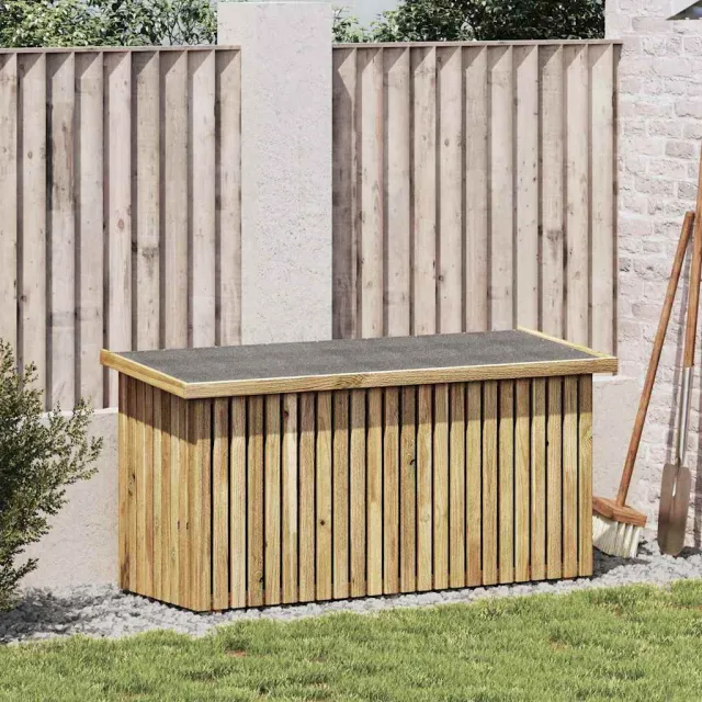 vidaXL Tuinopslagdoos Geïmpregneerd grenenhout 119 x 44 x 58,5 cm bruin, foto 2