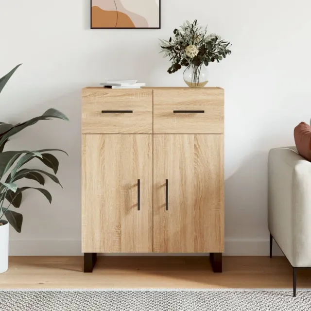 vidaXL Dressoir 69,5x34x90 cm bewerkt hout sonoma eikenkleurig, foto 2