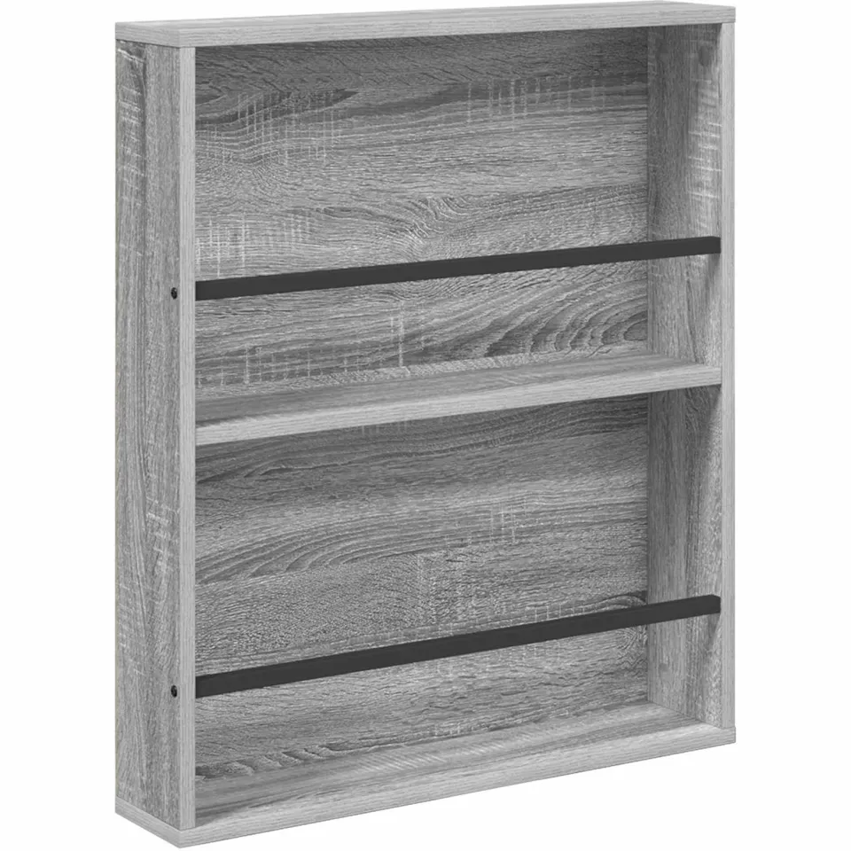 vidaXL Tijdschrift Rek Grijs Sonoma 60 x 12 x 70 cm Bewerkt hout, foto 3