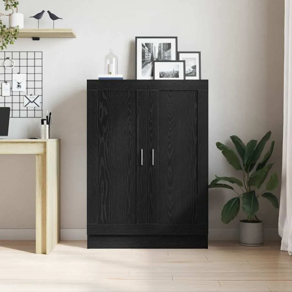 vidaXL Boekenkast 3-laags 82,5 x 30,5 x 115 cm Bewerkt hout zwart, foto 4