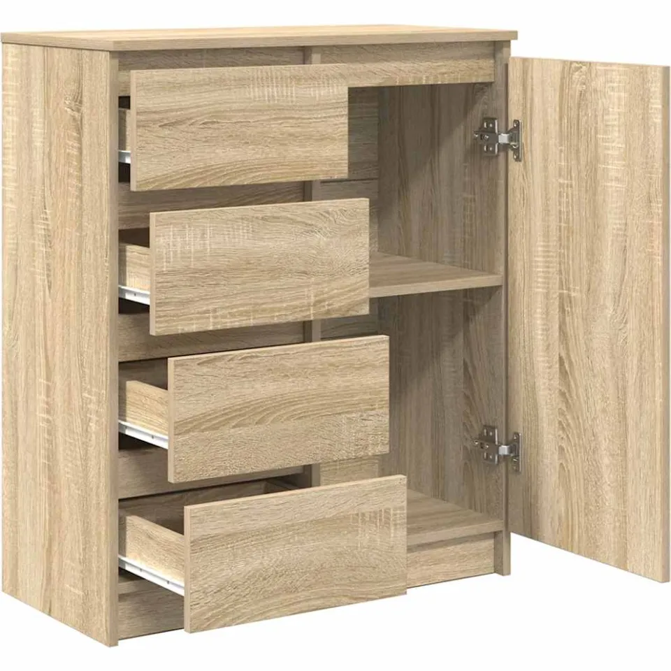 vidaXL Dressoir met lades 71x35x84 cm spaanplaat sonoma eikenkleurig, foto 4