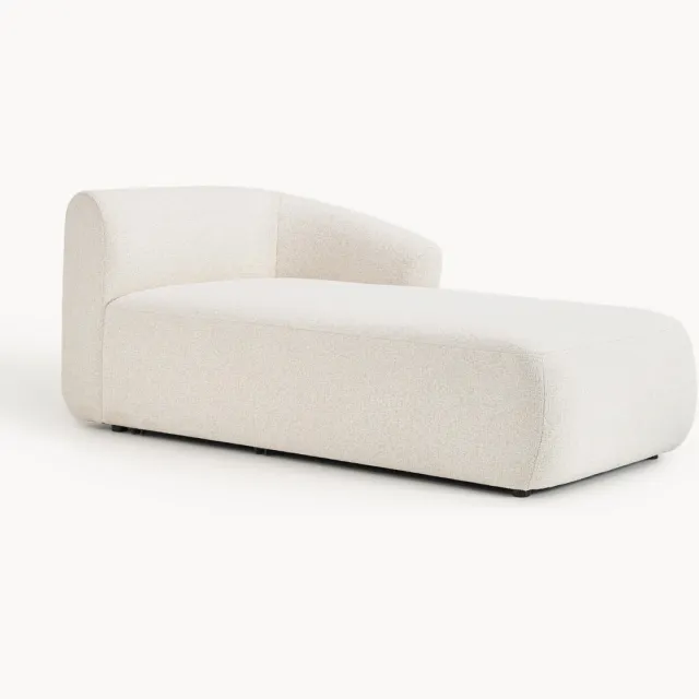 Westwing Collection Bouclé ottomane hoekmodule Sofia wit