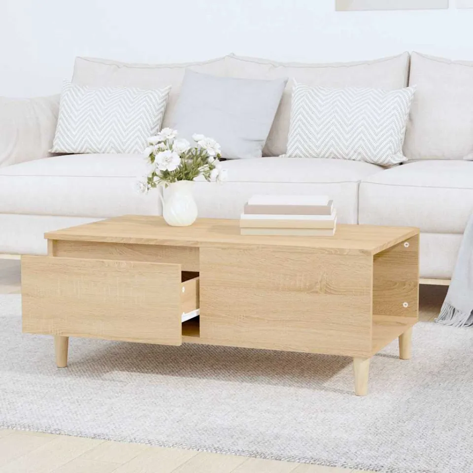 vidaXL Salontafel 90x50x36,5 cm bewerkt hout sonoma eikenkleurig, foto 3