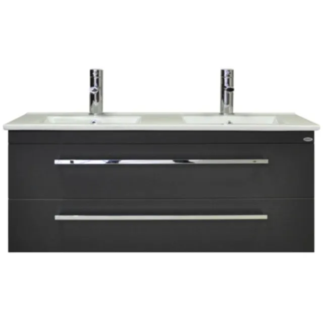 Sanicare Badkamermeubelset Sanicare Q1 2 Soft Close Lades Antraciet 121x46 cm