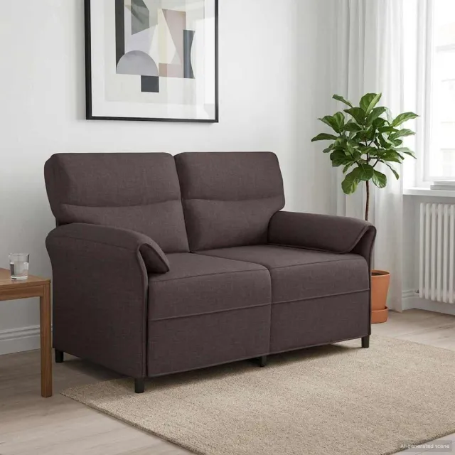 vidaXL 2-Zits Sofa 2-zits Donkerbruin 138 x 83 x 95 cm Stof
