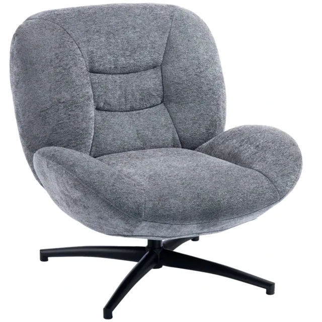 GranMaison Relaxfauteuil - Relaxzetel - Relaxstoel - Fauteuil - Stoel - Met armleuning - Voor één Persoon - Donkergrijs