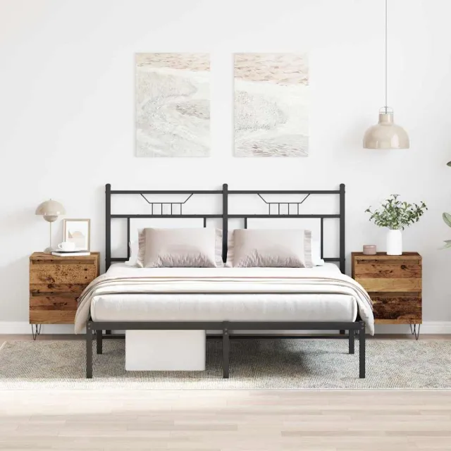 vidaXL Nachtkastje 2 st Oud hout 40 x 35 x 50 cm Bewerkt hout bruin, foto 2