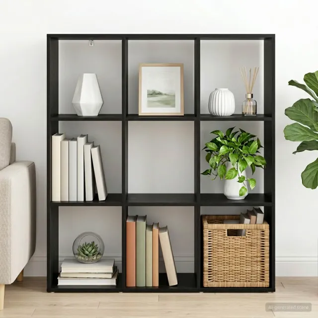 vidaXL Boekenkast 102 x 29 x 103,5 cm Bewerkt hout Zwart eiken