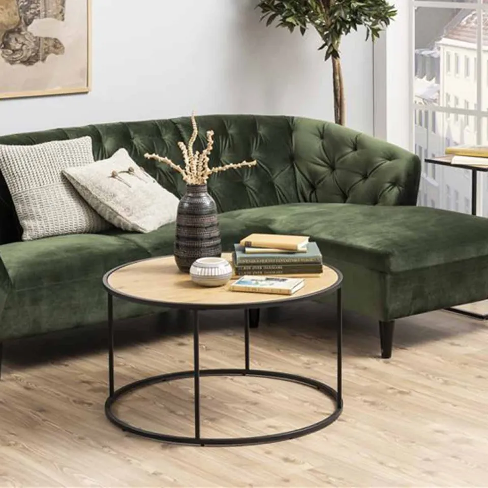 Lisomme Vic houten salontafel naturel - Ø 80 cm, foto 2